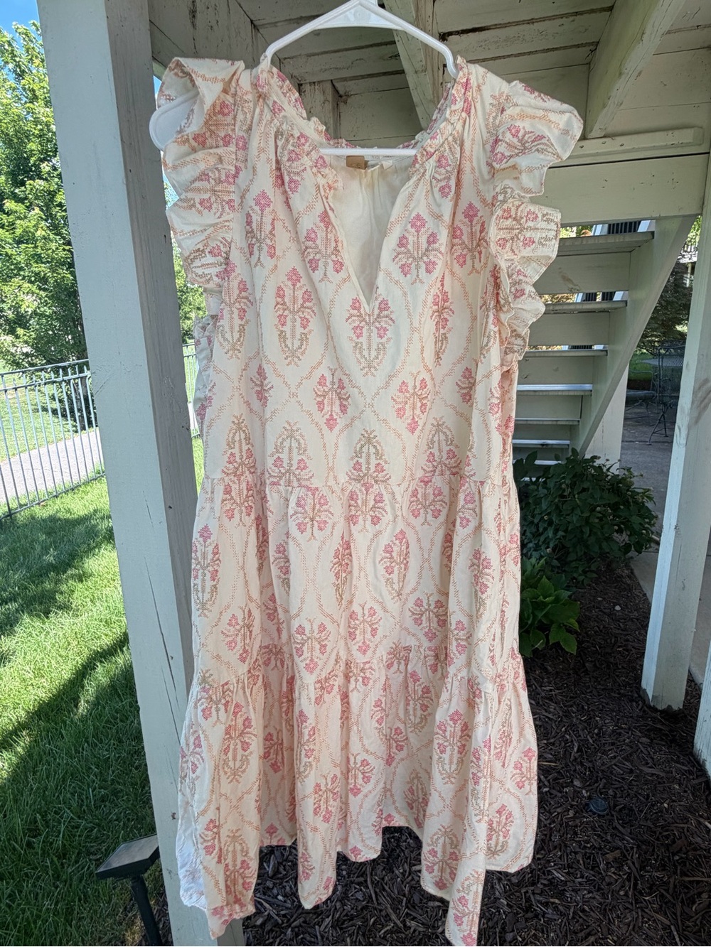 A Loves A floral tiered ruffle sleeves knee length dress. - Picture 2 of 5